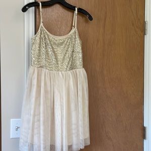 Gold sequin top junior dress